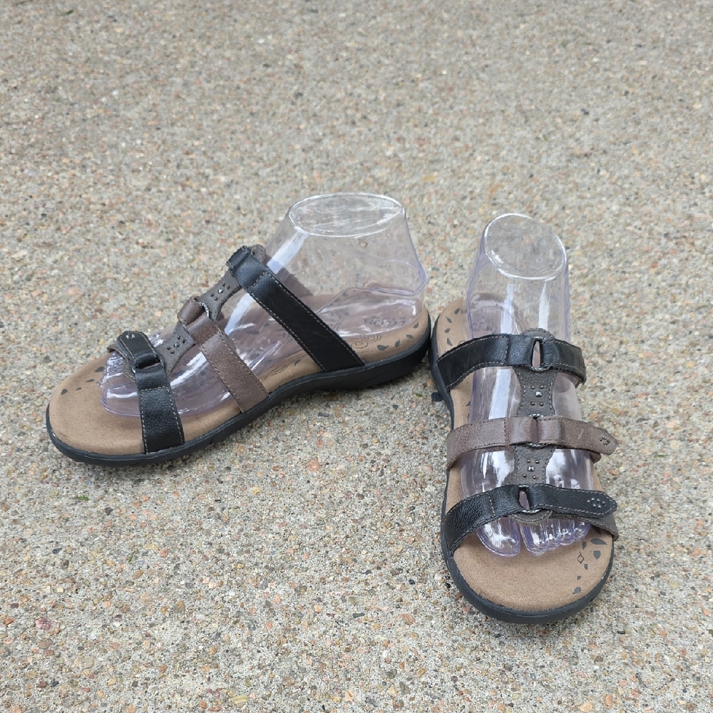 Taos Tribute 2 Leather Strappy Slip On Sandals Size 8 - Picture 2 of 8